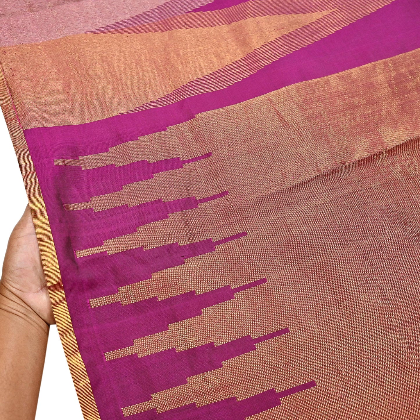 Indian Vintage Heavy Saree Purple Kanchipuram 100% Pure Silk Sari 5Yd Floral Crafting Dress making Ethnic temple Zari Border