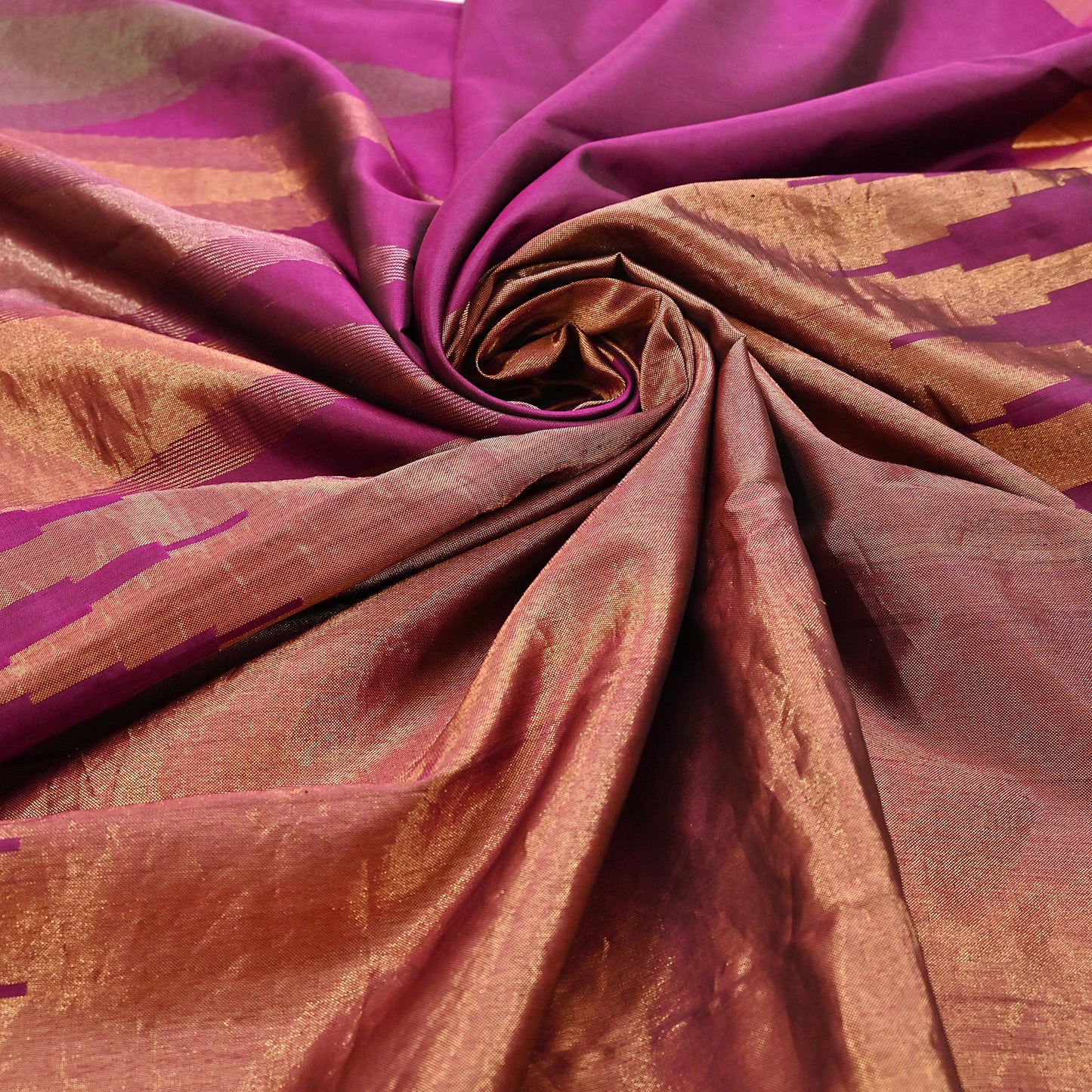 Indian Vintage Heavy Saree Purple Kanchipuram 100% Pure Silk Sari 5Yd Floral Crafting Dress making Ethnic temple Zari Border