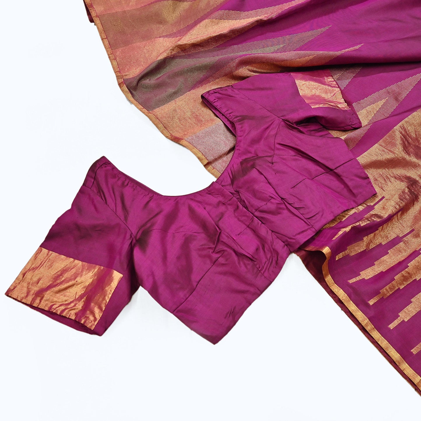 Indian Vintage Heavy Saree Purple Kanchipuram 100% Pure Silk Sari 5Yd Floral Crafting Dress making Ethnic temple Zari Border