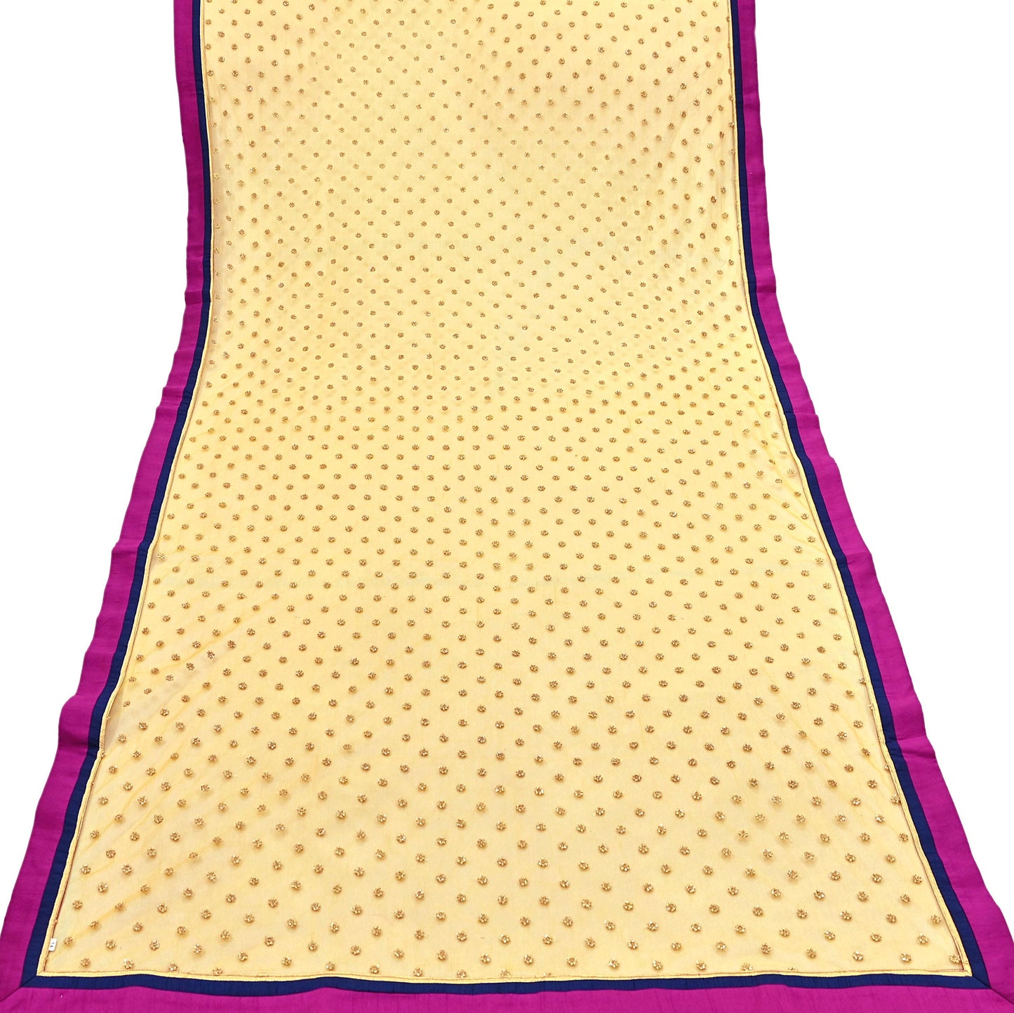 Indian Vintage Heavy Wedding Yellow Net/Mesh Hand Embroidered Dupatta Designer By Manish Malhotra Bridal Wear Sequins Veil Hijab