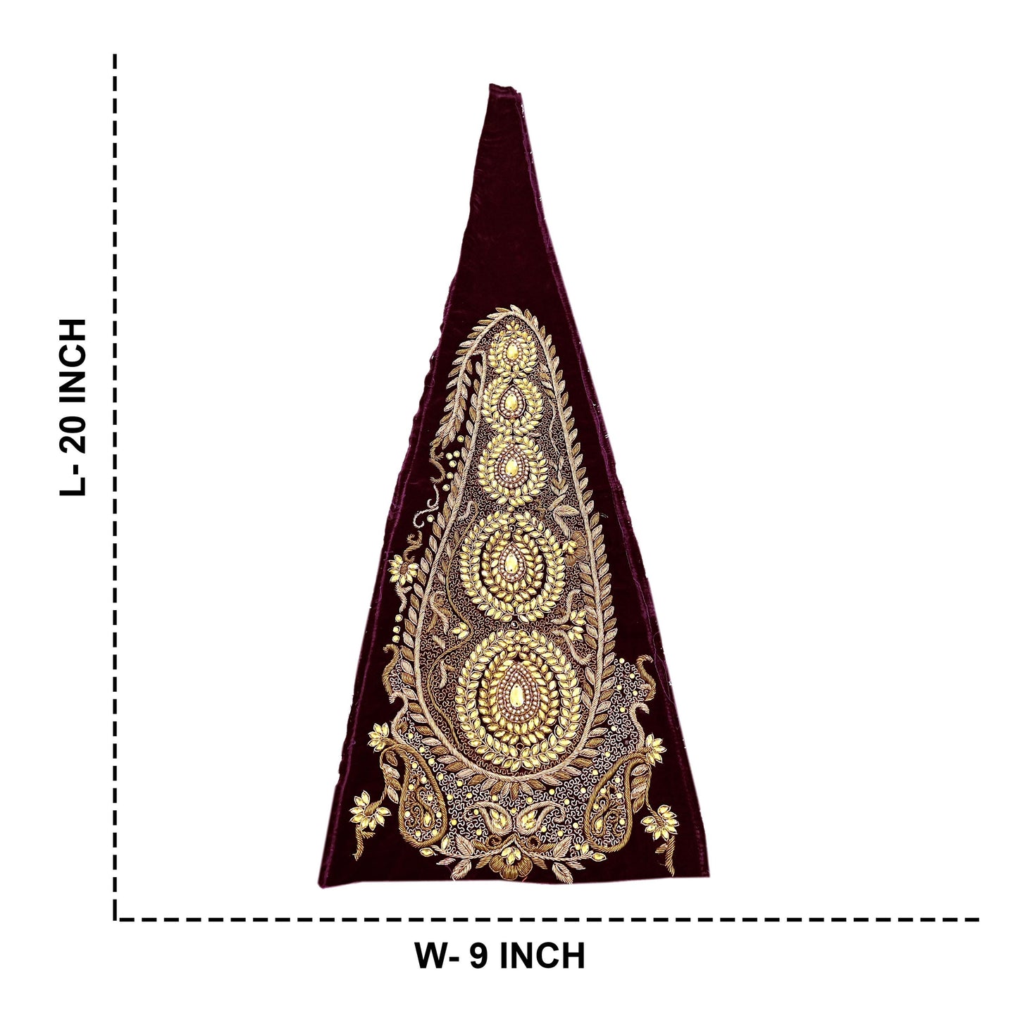 Indian Vintage Purple velvet Appliques  Set of 1 | Hand-Embroidered Floral Patches with Zardozi,Dabka, Zari,for Craft, Journals