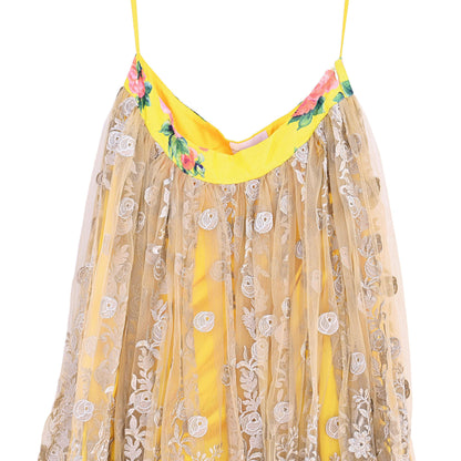 Indian Heavy Wedding Yellow Net/Mesh Hand Embroidered Lehenga/Skirt Designer By Manish Malhotra Bridal Wear Zari