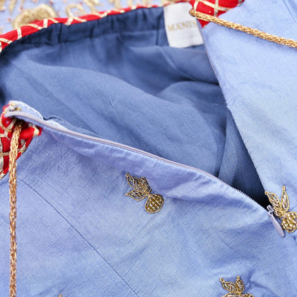 Indian Heavy Gray Raw Silk Hand Embroidered Lehenga/Skirt Designer By Manish Malhotra Bridal Wear Zardozi/ Dabka