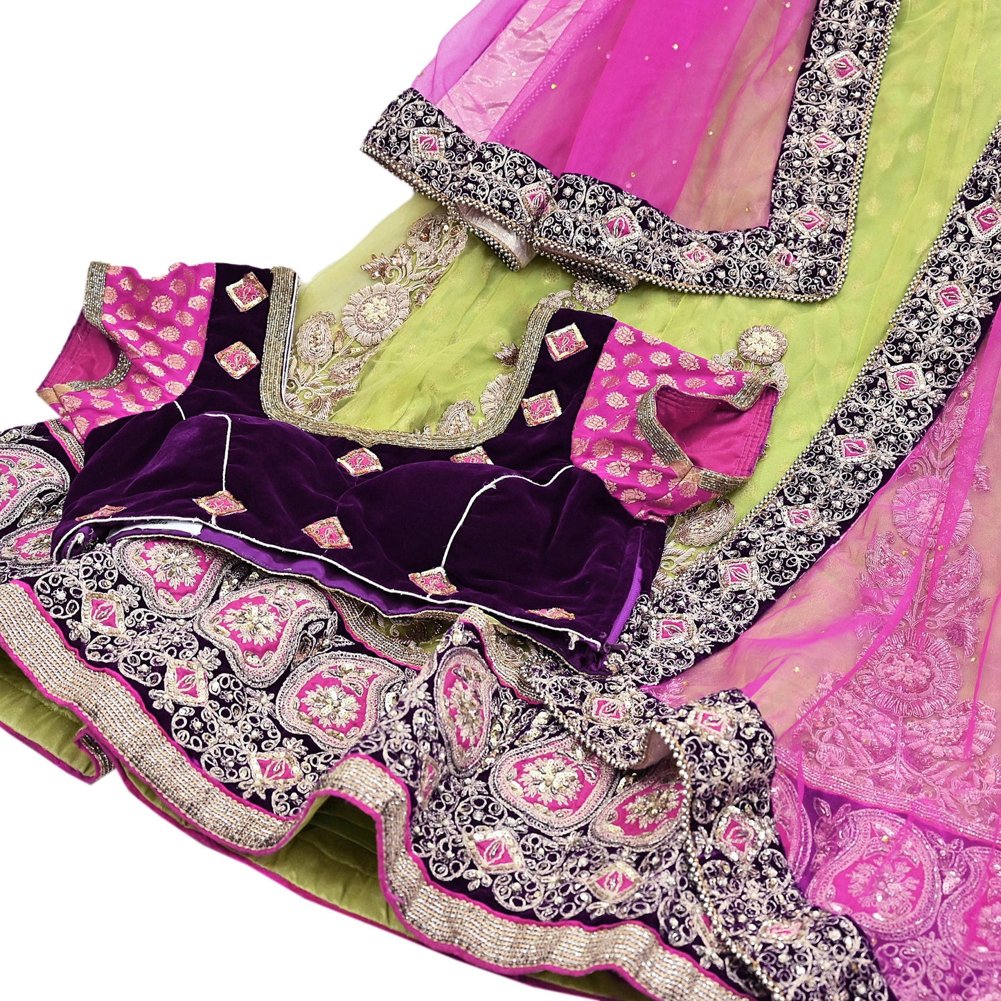 Indian Heavy Hand Embroidered Lehenga 3pcs Set Designer By Anamika khanna Party Wear