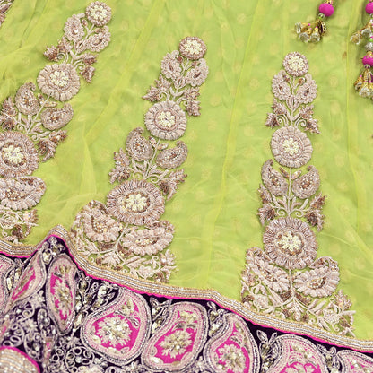 Indian Heavy Hand Embroidered Lehenga 3pcs Set Designer By Anamika khanna Party Wear