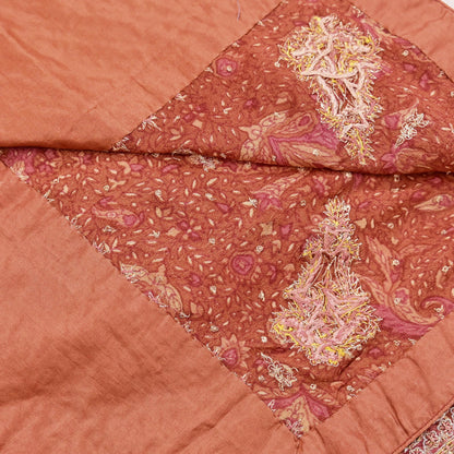 Indian Vintage Heavy Peach Dupatta Pure Silk Long Stole Hand Embroidered Designer By Ritu Kumar Scarves Scarf Zari Zardozi