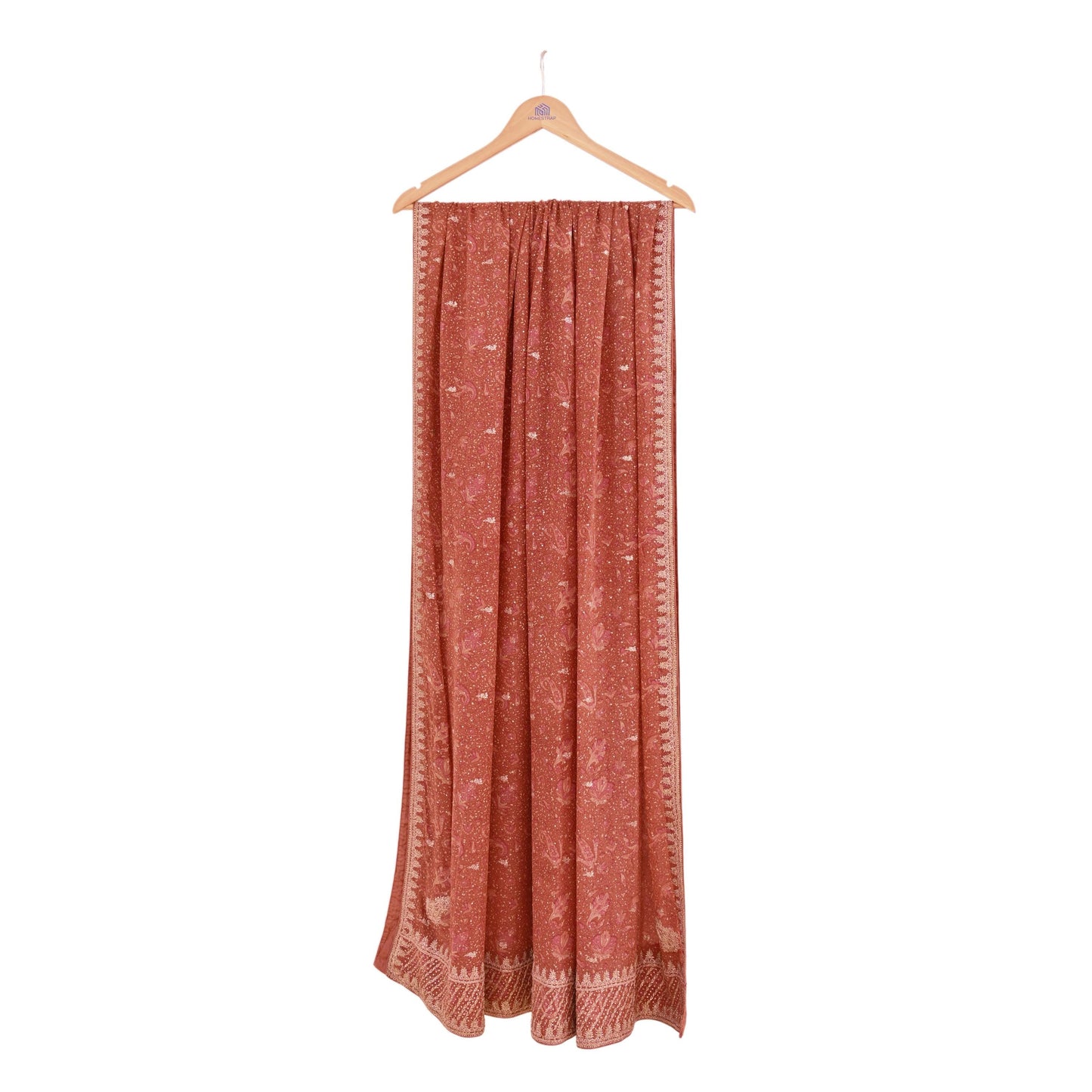 Indian Vintage Heavy Peach Dupatta Pure Silk Long Stole Hand Embroidered Designer By Ritu Kumar Scarves Scarf Zari Zardozi