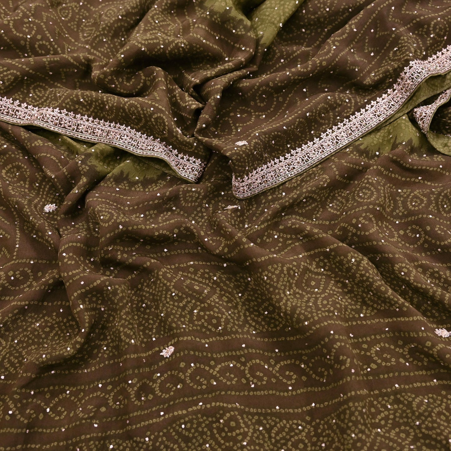 Indian Vintage Heavy Green Dupatta Pure Silk Long Stole Hand Embroidered Designer By Ritu Kumar Scarves Scarf Zari Zardozi