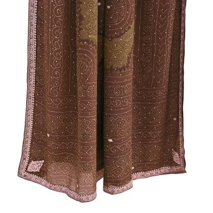 Indian Vintage Heavy Green Dupatta Pure Silk Long Stole Hand Embroidered Designer By Ritu Kumar Scarves Scarf Zari Zardozi