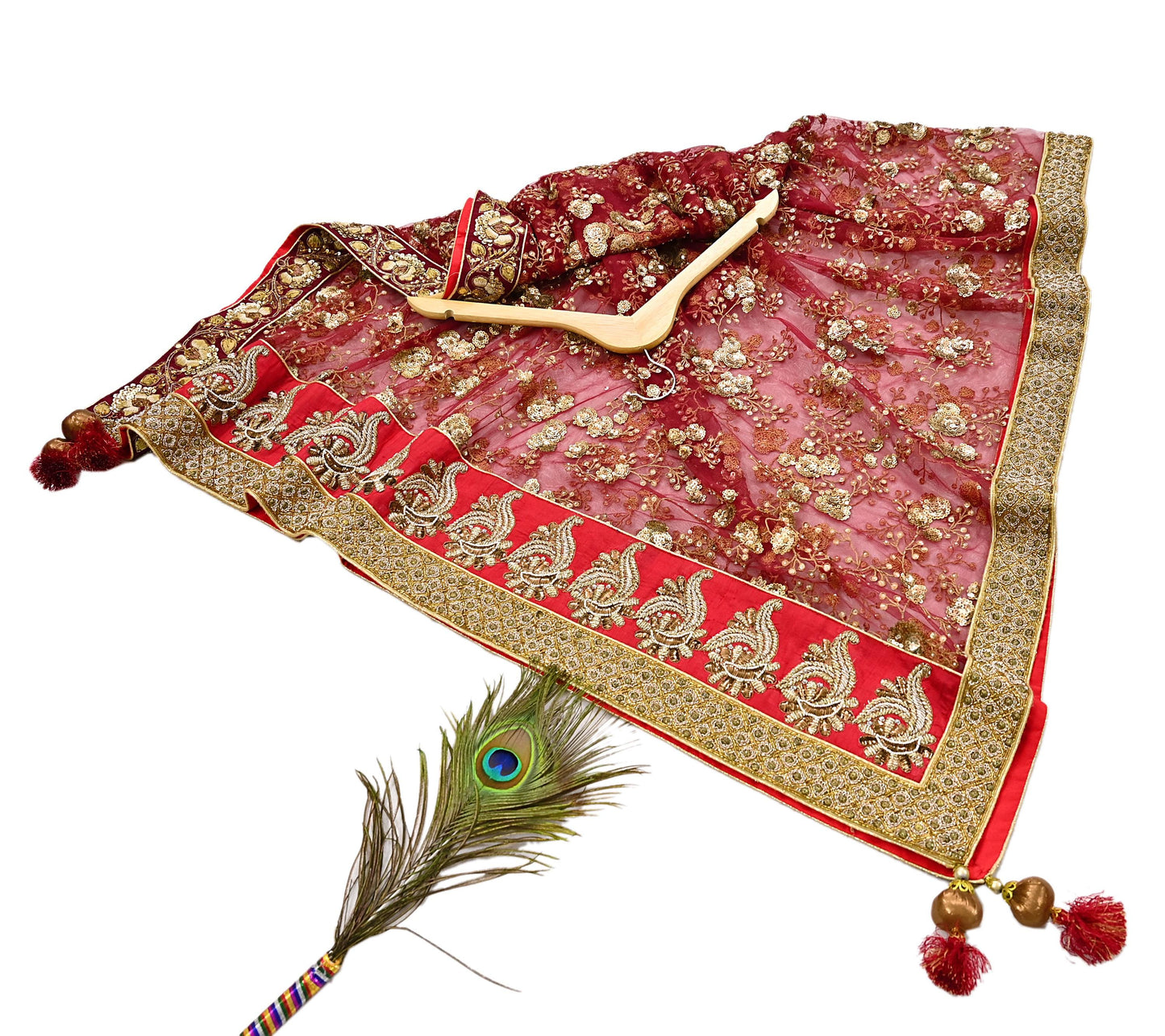 Indian Vintage Heavy Wedding Dupatta Maroon Net Long Stole Hand Embroidered By Designer Sabyasachi Scarves Zardozi Bridal Veil