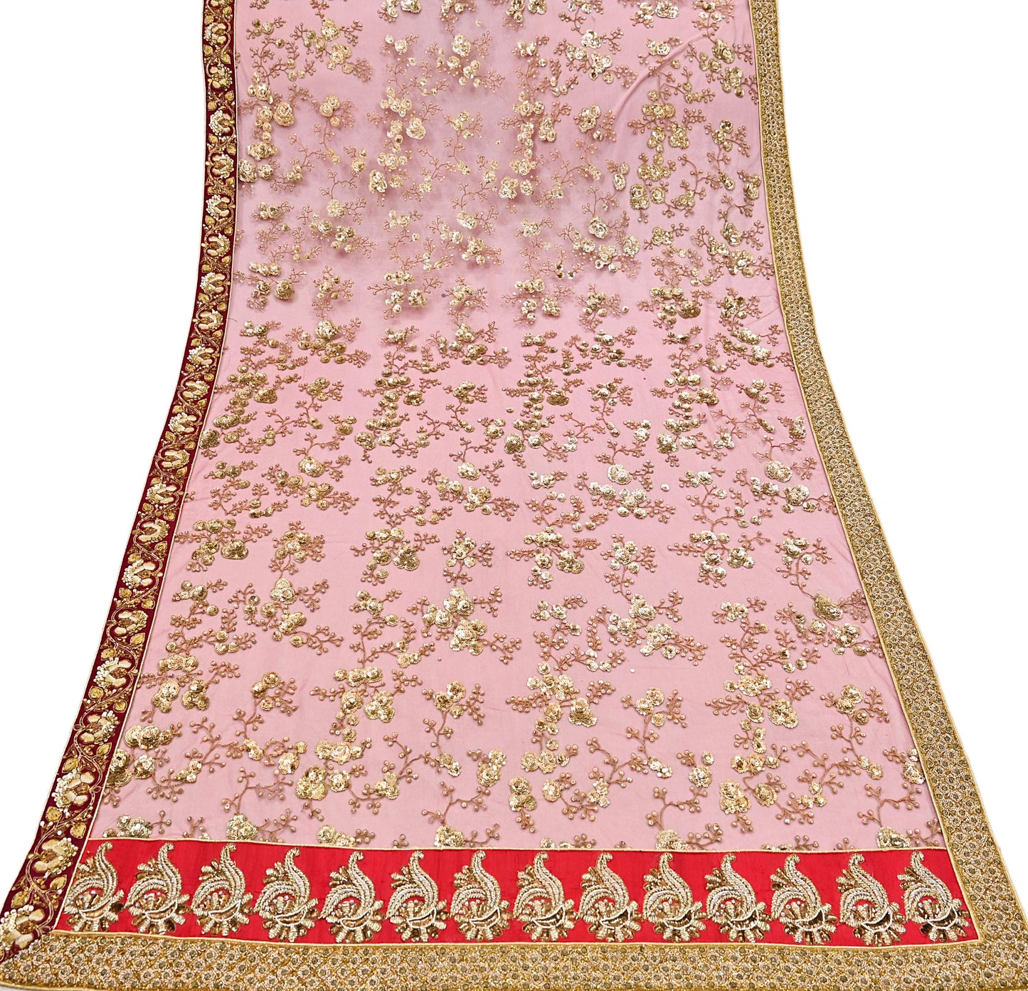 Indian Vintage Heavy Wedding Dupatta Maroon Net Long Stole Hand Embroidered By Designer Sabyasachi Scarves Zardozi Bridal Veil