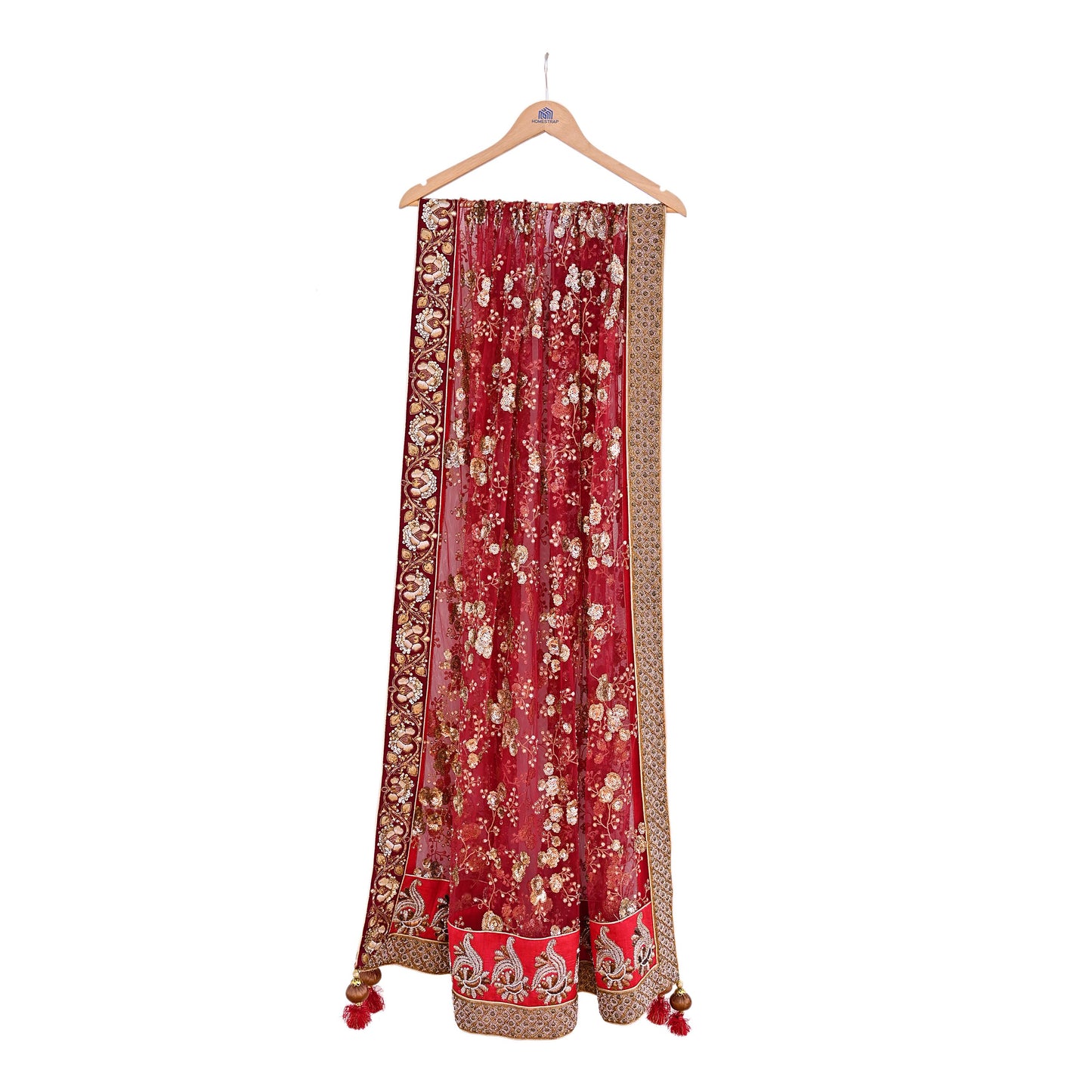 Indian Vintage Heavy Wedding Dupatta Maroon Net Long Stole Hand Embroidered By Designer Sabyasachi Scarves Zardozi Bridal Veil