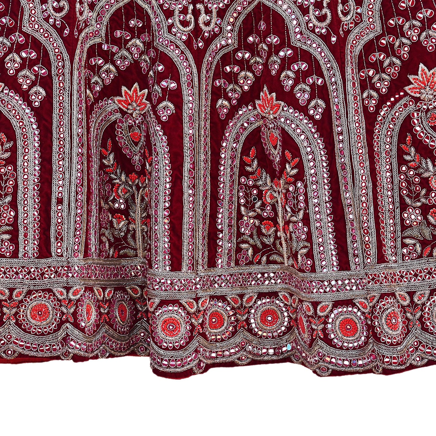 Manish Malhotra Maroon Velvet Lehenga Skirt Heavy Zardozi Dabka Embroidery Indian Bridal Wear, Designer Couture Wedding Outfit