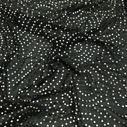 Indian Vintage Heavy Black Dupatta Pure Georgette silk Long Stole Hand Embroidered Mukesh Stole Scarf Scarves Veil