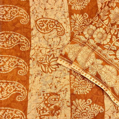 Indian Vintage Sari Batik Printed Pure Cotton Saree Craft Fabric 5Yd Sewing Soft Sarong Wrap Boho Dress Making Quilting