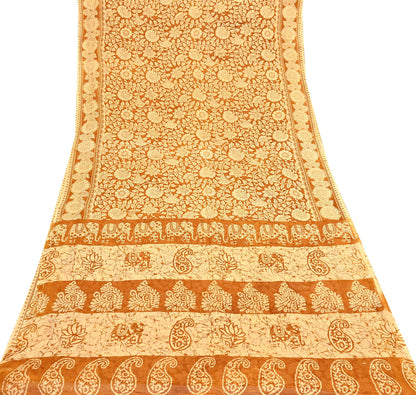 Indian Vintage Sari Batik Printed Pure Cotton Saree Craft Fabric 5Yd Sewing Soft Sarong Wrap Boho Dress Making Quilting