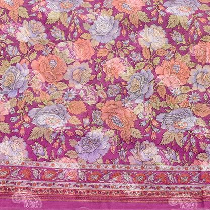 Indian Vintage Sari Pink 100% Pure Silk Printed Saree Craft Fabric 6yd Sewing Dress Making Soft Wrap Quilting Crafting Upcycle