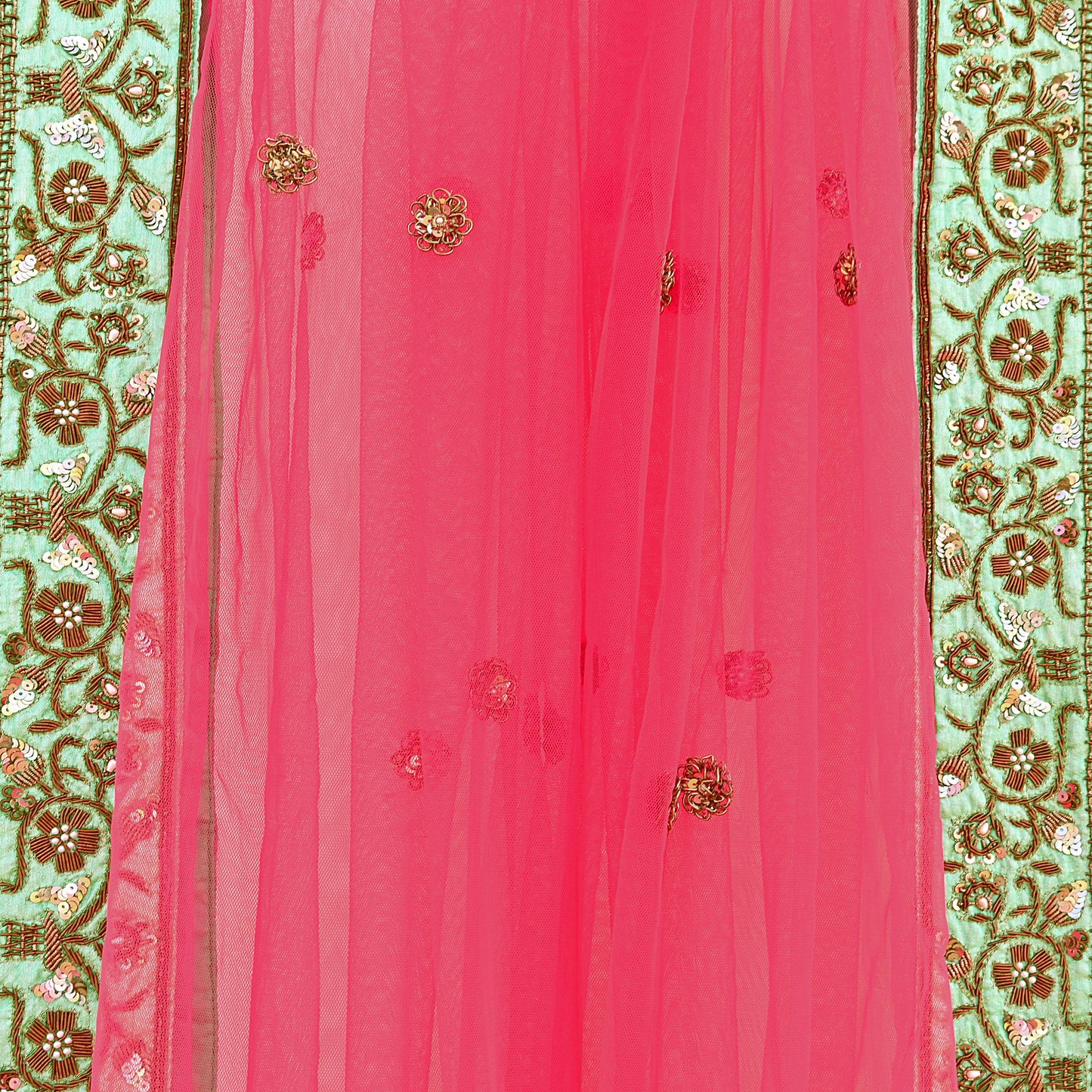 Indian Heavy Wedding Dupatta Pink Net Long Stole Hand Embroidered By Designer Sabyasachi Scarves Zardozi Bridal Veil