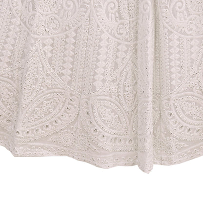 Indian Pre-owned Ivory Embroidered Lehenga/Skirt By Designer dimple shroff Pure Georgette Silk
