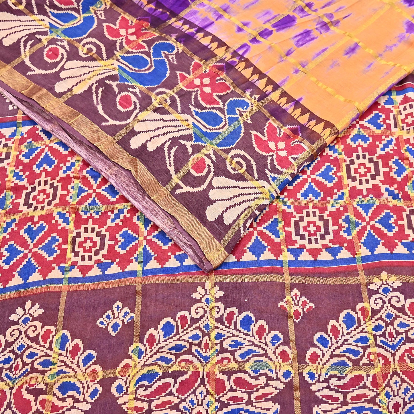 Indian Vintage Sari leheria Printed Pure Cotton Sarees Craft Fabric 5Yd Soft Sewing Sarong Wrap Boho Quilting Dress making zari border