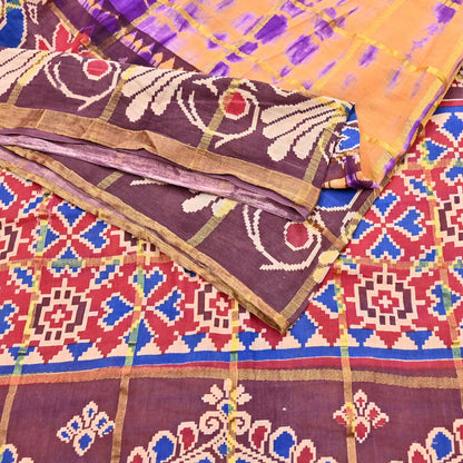 Indian Vintage Sari leheria Printed Pure Cotton Sarees Craft Fabric 5Yd Soft Sewing Sarong Wrap Boho Quilting Dress making zari border