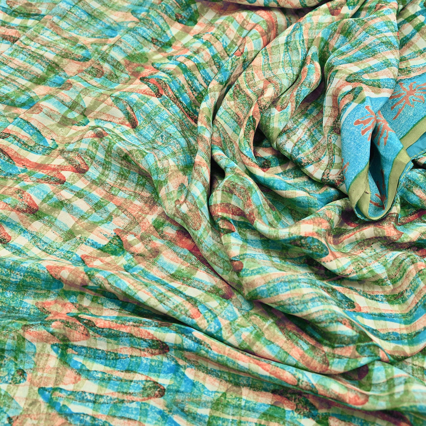 Indian Vintage Sari Green Pure Crepe Silk Block Printed Sarees 5yd Sewing Floral Craft Fabric Wrap Dress Making Crafting Quilting Upcycle