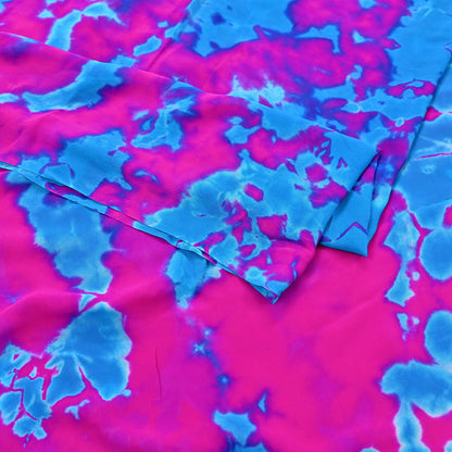 Indian Vintage Pink & Blue Saree Pure Georgette Silk Leheria Tie-dye Printed Sari Craft Fabric Sewing 6Yard Soft Light Sari Dress Making