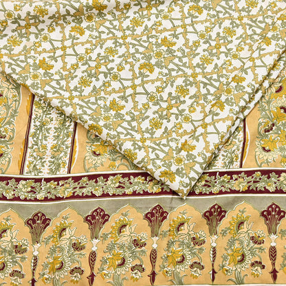 Indian Vintage white Pure Silk Saree Printed Floral Silk Fabric 6Yard Soft Sewing Material for Dressmaking, Quilting Crafts