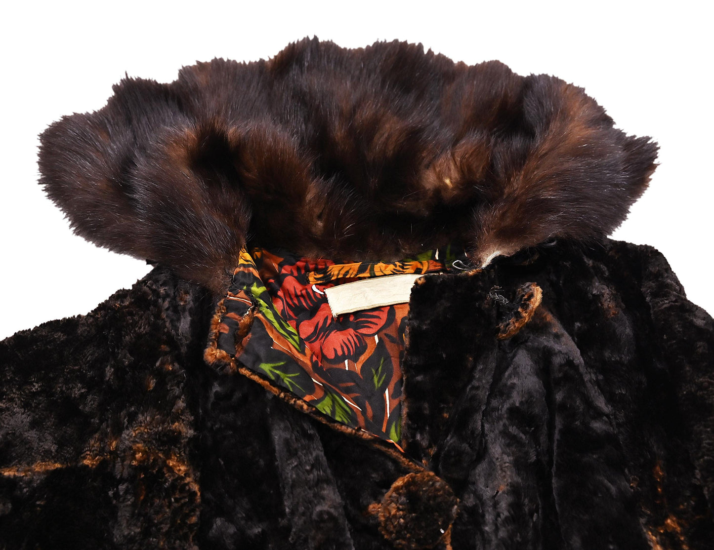 Vintage Dark Brown Full Length Faux Fur Coat Unisex Indian Pre-Owned Luxury Winter Overcoat Pure Woolen Long Fur Jacket