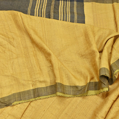 Indian Vintage Green & Yellow Saree Pure Woolen Woven Printed Sari Warm Craft Fabric 6Yd Woven Border Dress making Crafting Dress Designing