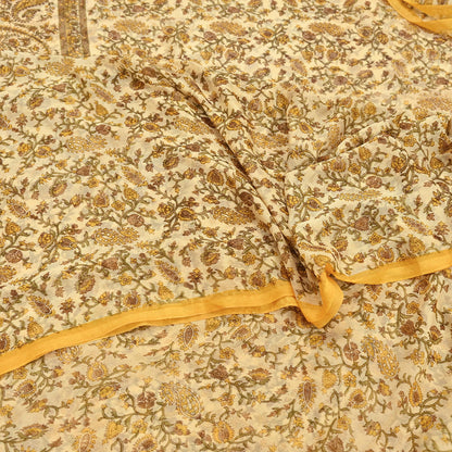 Indian Vintage Sari Chiffon Printed Sarees 5Yd Craft Fabric Sewing Soft Light Sari Dress Making Quilting For Crating