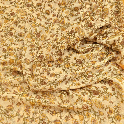 Indian Vintage Sari Chiffon Printed Sarees 5Yd Craft Fabric Sewing Soft Light Sari Dress Making Quilting For Crating