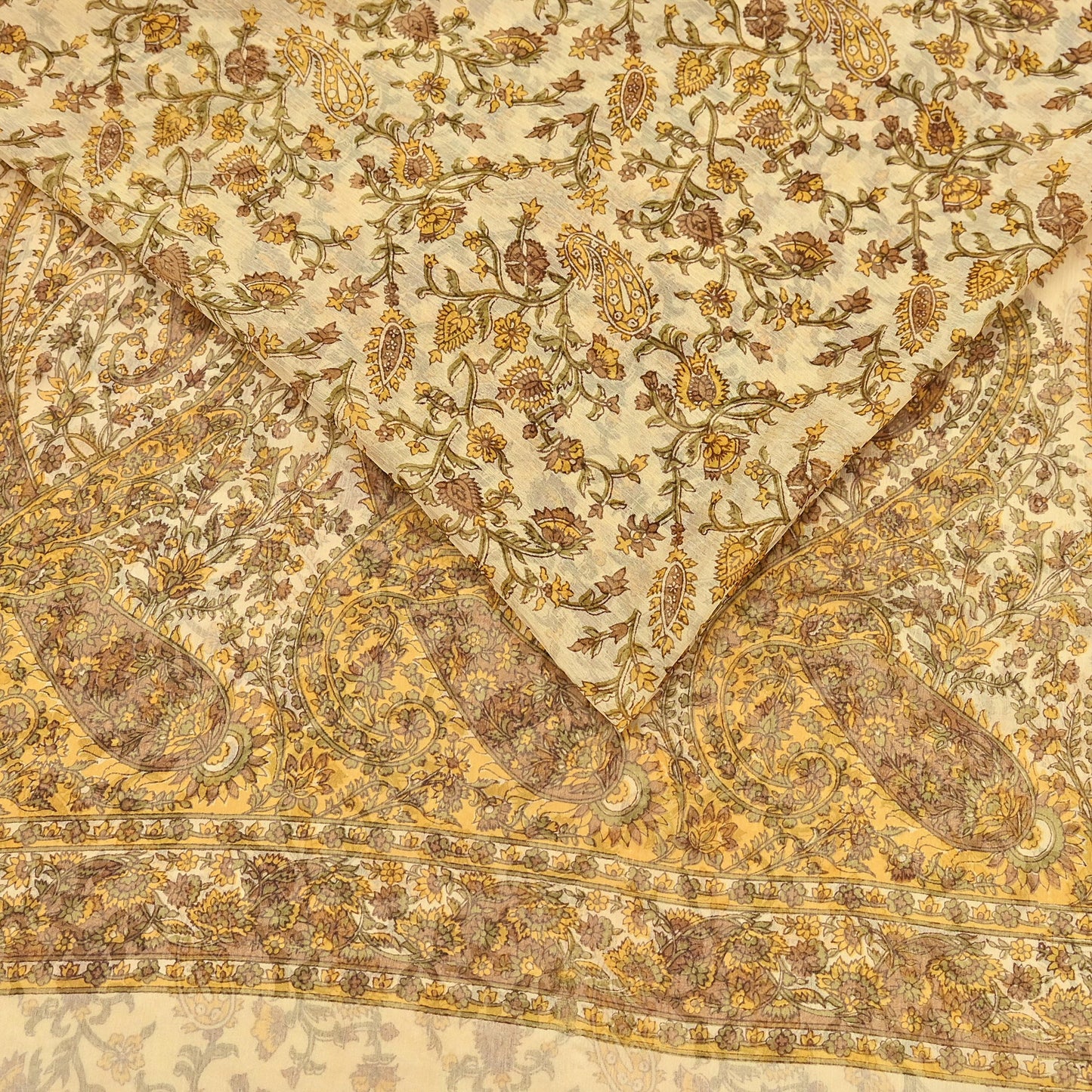 Indian Vintage Sari Chiffon Printed Sarees 5Yd Craft Fabric Sewing Soft Light Sari Dress Making Quilting For Crating