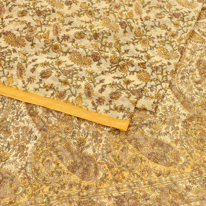 Indian Vintage Sari Chiffon Printed Sarees 5Yd Craft Fabric Sewing Soft Light Sari Dress Making Quilting For Crating