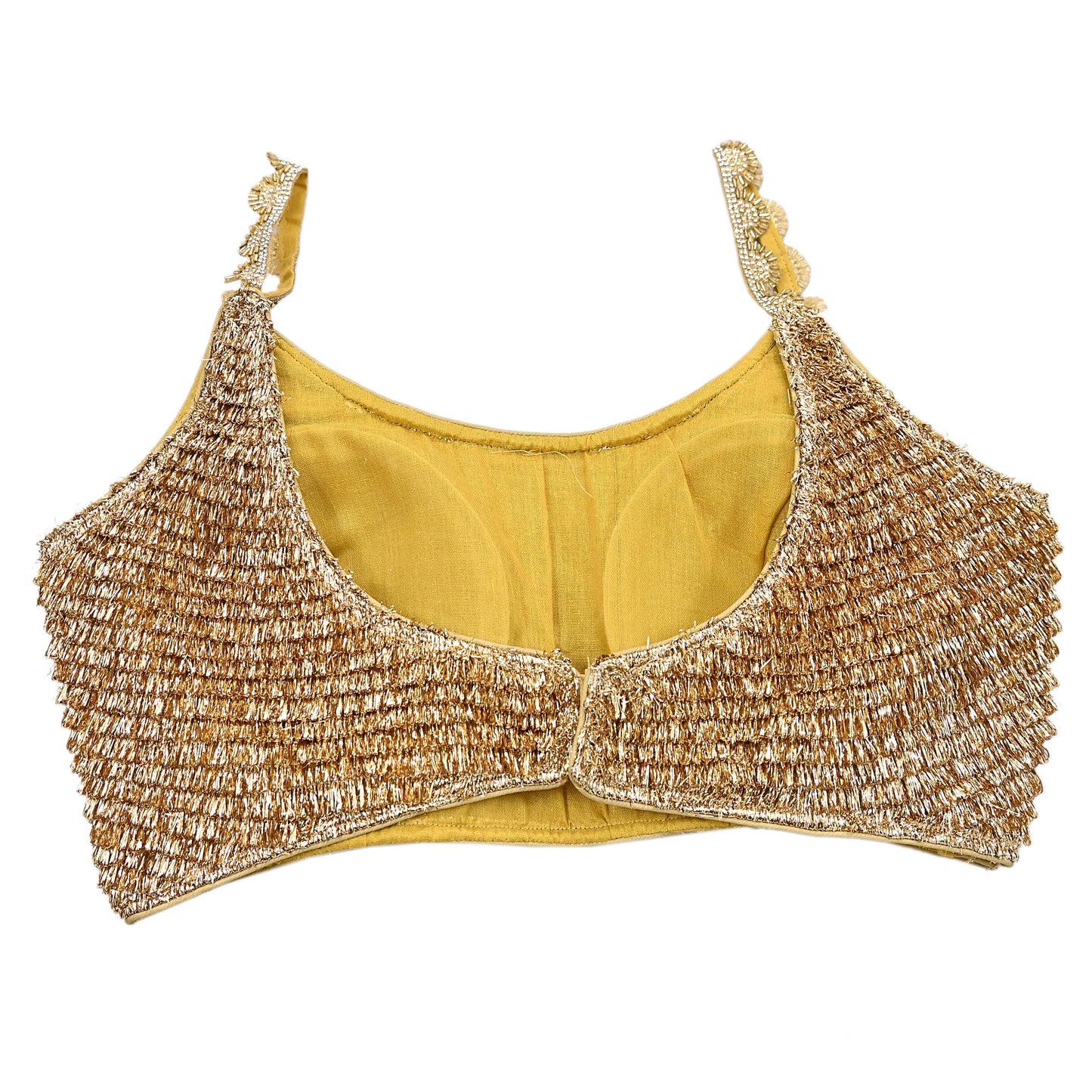 Indian Golden Embroidered sleeveless Padded Blouse/Top/Crop Party wear Bollywood