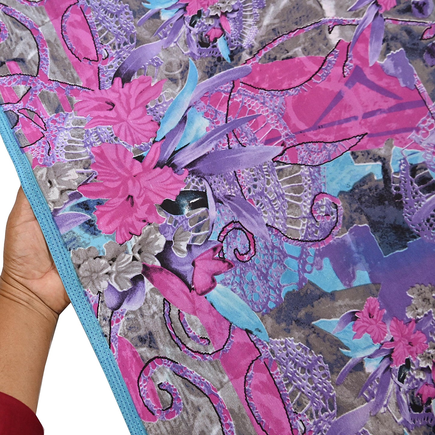 Indian Vintage Sari Multi Pure Crepe Silk Printed Saree 5yd Sewing Floral Soft Craft Fabric Wrap Dress making Upcycle For Crafting
