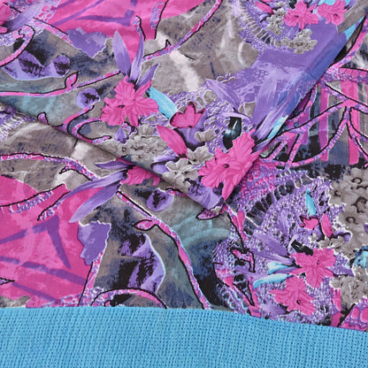 Indian Vintage Sari Multi Pure Crepe Silk Printed Saree 5yd Sewing Floral Soft Craft Fabric Wrap Dress making Upcycle For Crafting