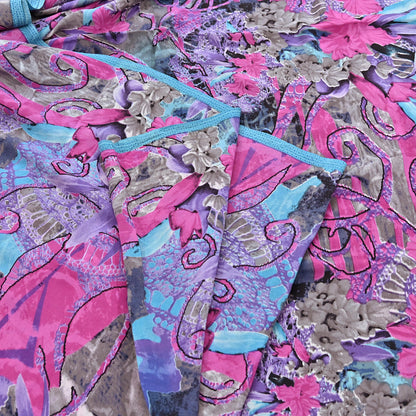 Indian Vintage Sari Multi Pure Crepe Silk Printed Saree 5yd Sewing Floral Soft Craft Fabric Wrap Dress making Upcycle For Crafting