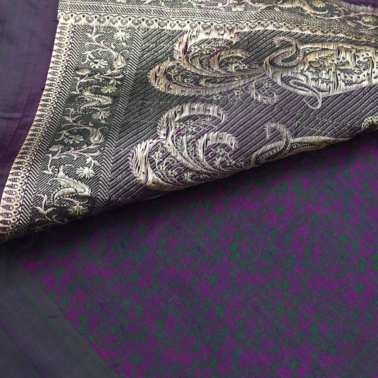 Indian Vintage Sari Blue Heavy Pure Satin Silk Woven Banarasi Tanchoi Sari Zari 5Yd Craft Fabric Dress making Ethnic Crafting Upcycle