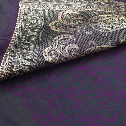 Indian Vintage Sari Blue Heavy Pure Satin Silk Woven Banarasi Tanchoi Sari Zari 5Yd Craft Fabric Dress making Ethnic Crafting Upcycle