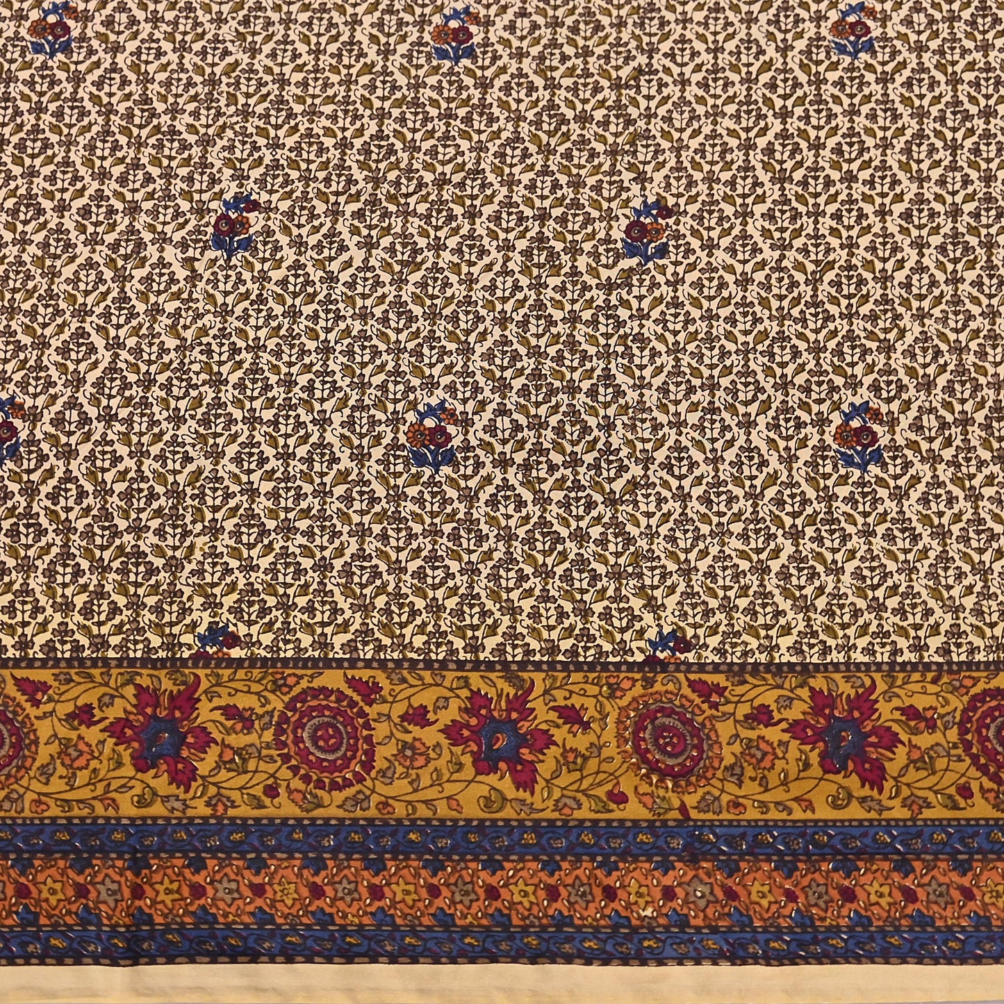 Indian Vintage Sari Beige Pure Silk Printed Saree 5yd Sewing Craft Fabric DressMaking Soft Used Upcycled