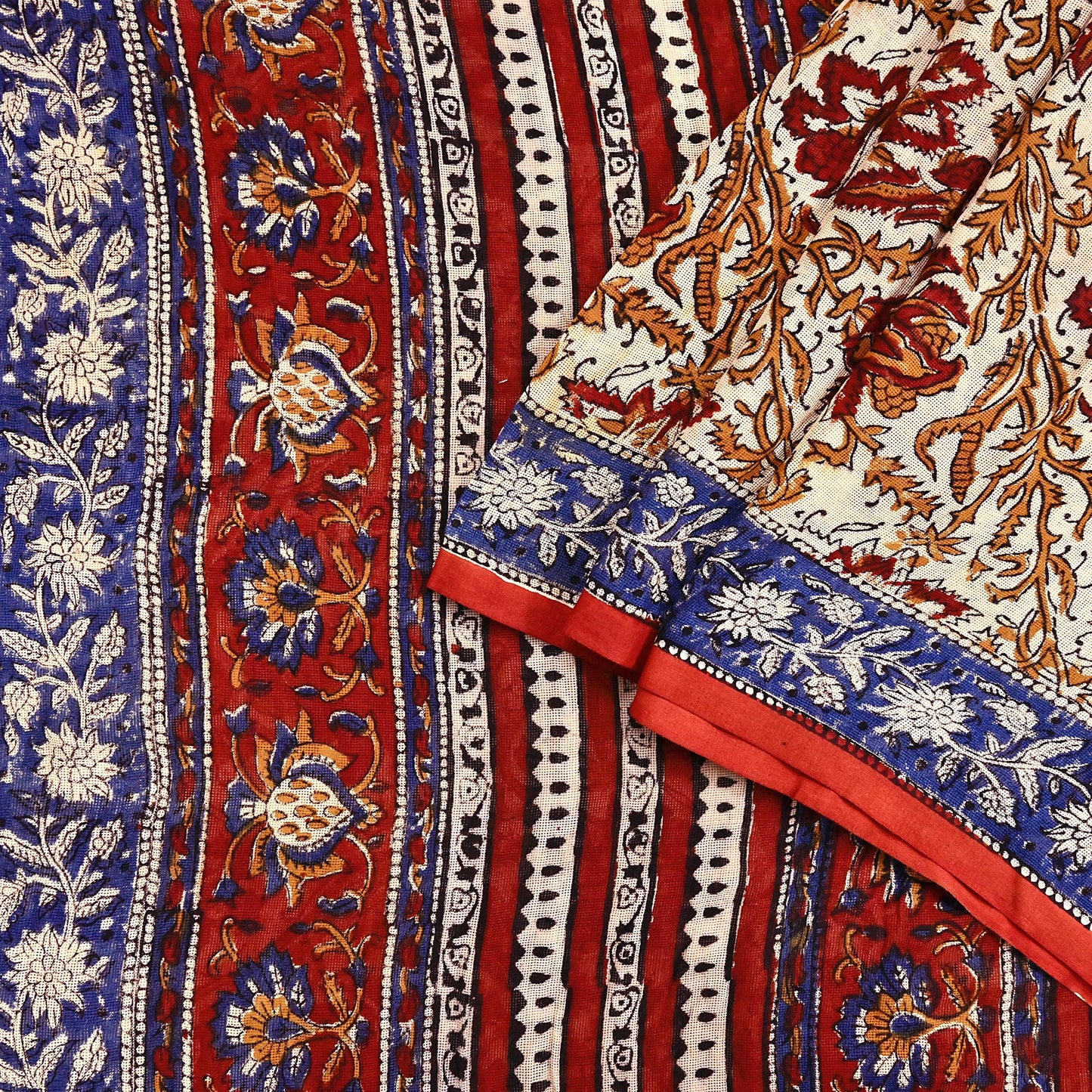 Indian Vintage Beige Saree Block Printed Pure Cotton Sari Craft Fabric Soft 5Yd Sewing Sarong Wrap Boho Quilting Crafting Dress making