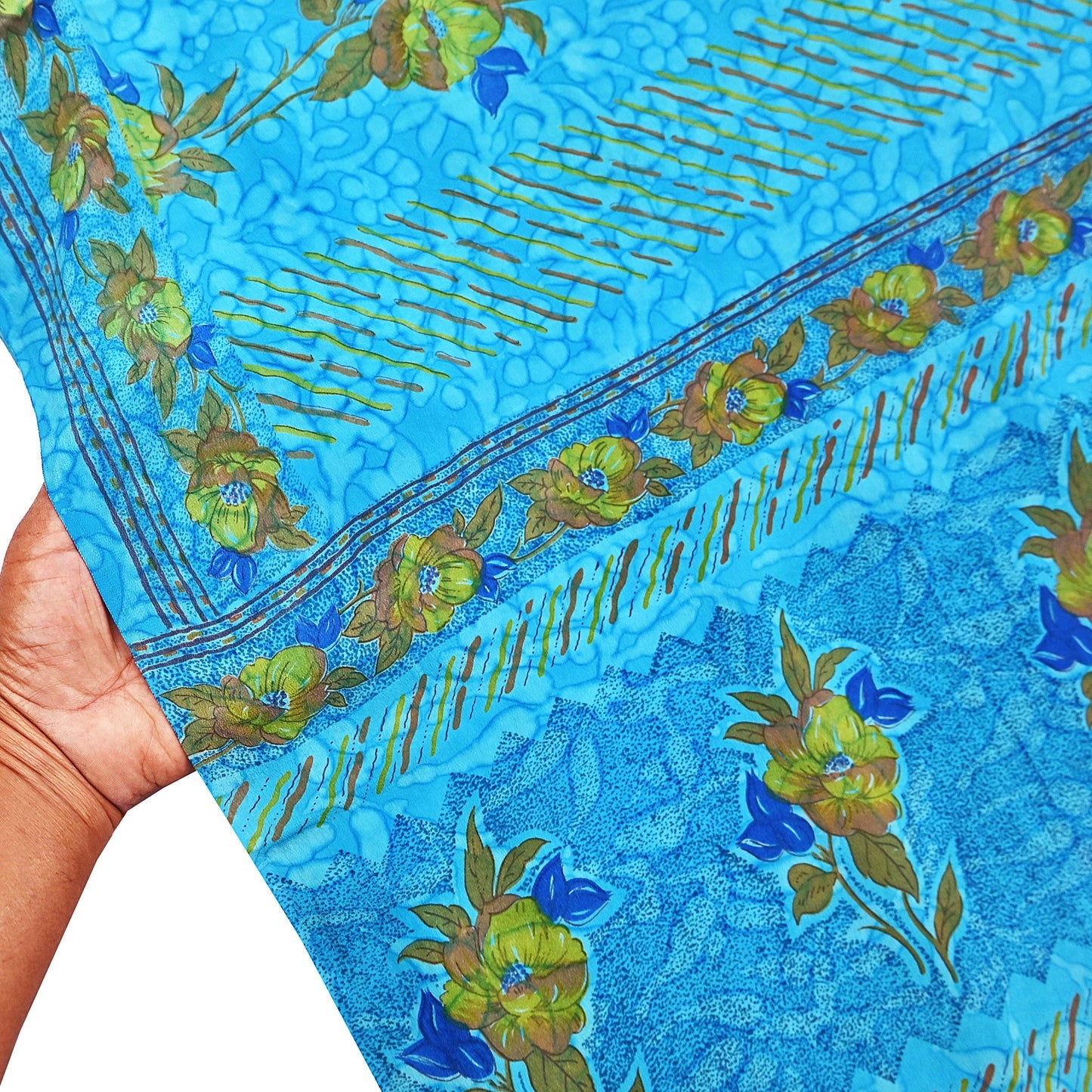 Indian Vintage Sari Purple & Blue Pure Crepe Silk Tie-Dye Printed Sarees 5yd Sewing Ethnic Wrap Craft Fabric Sewing Dress making Crafting