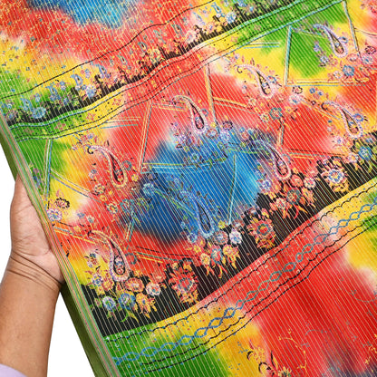 Indian Vintage Multi Saree 100% Pure Silk Printed Sari Craft Fabric 5yd Sewing Dress Making Soft Floral Crafting Quilting Upcycle Zari