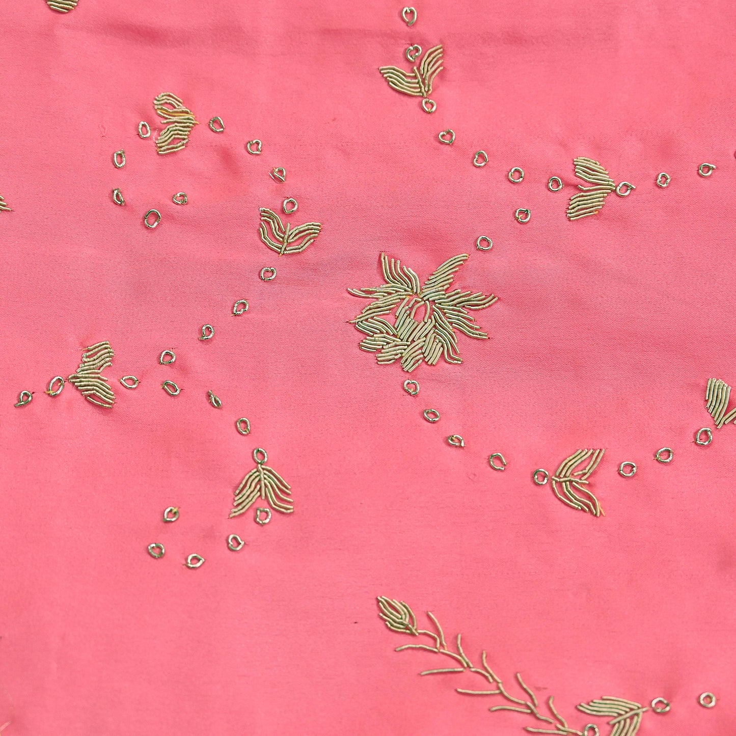 Indian Vintage Heavy Wedding Pink Dupatta Pure Satin Silk Long Stole Hand Embroidered Scarves Golden Zardozi Bridal Veil