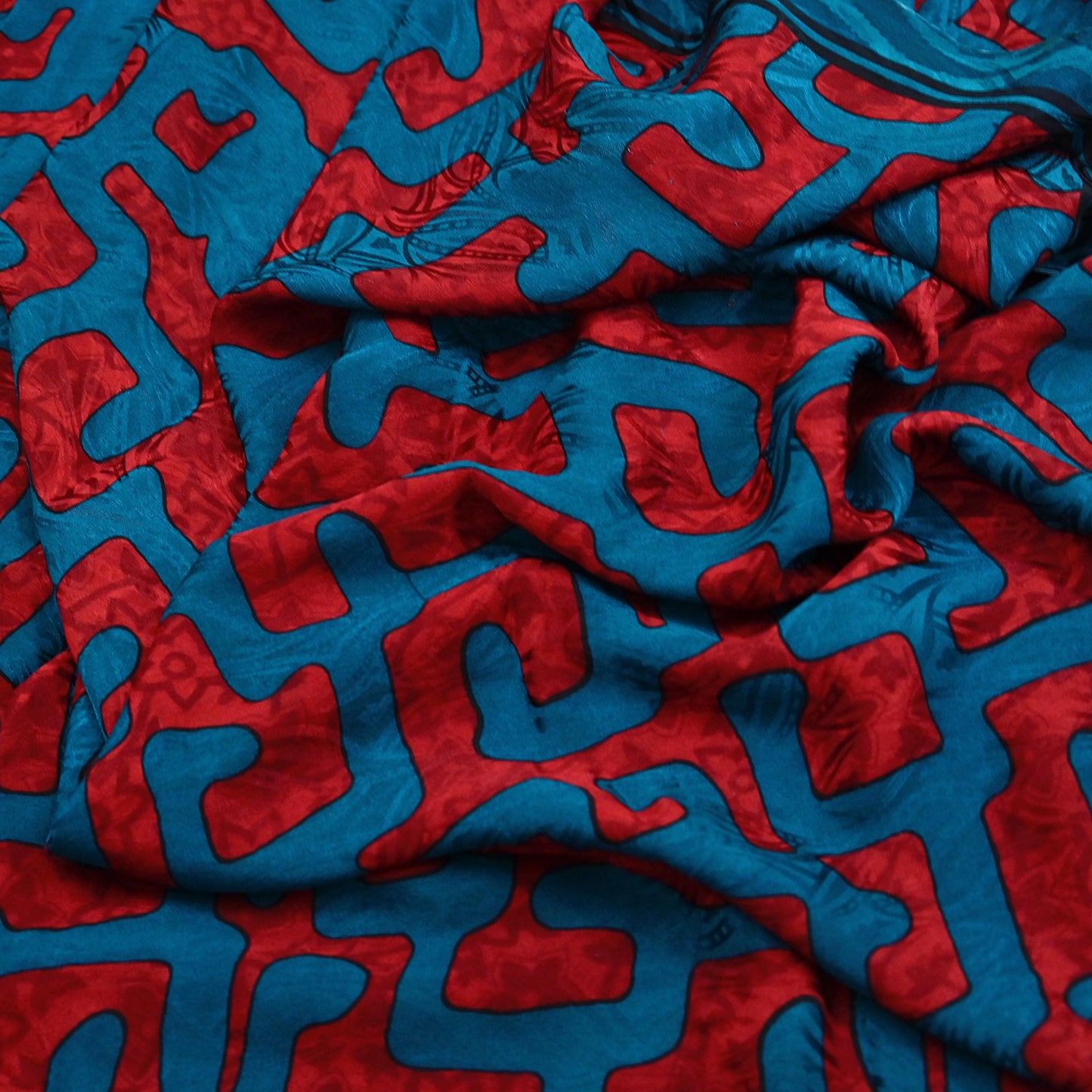 Indian Vintage Sari Green & maroon Pure Crepe Silk Printed Saree 5yard Sewing Ethnic Wrap Craft Fabric Dressmaking Crafting Upcycle Quilting