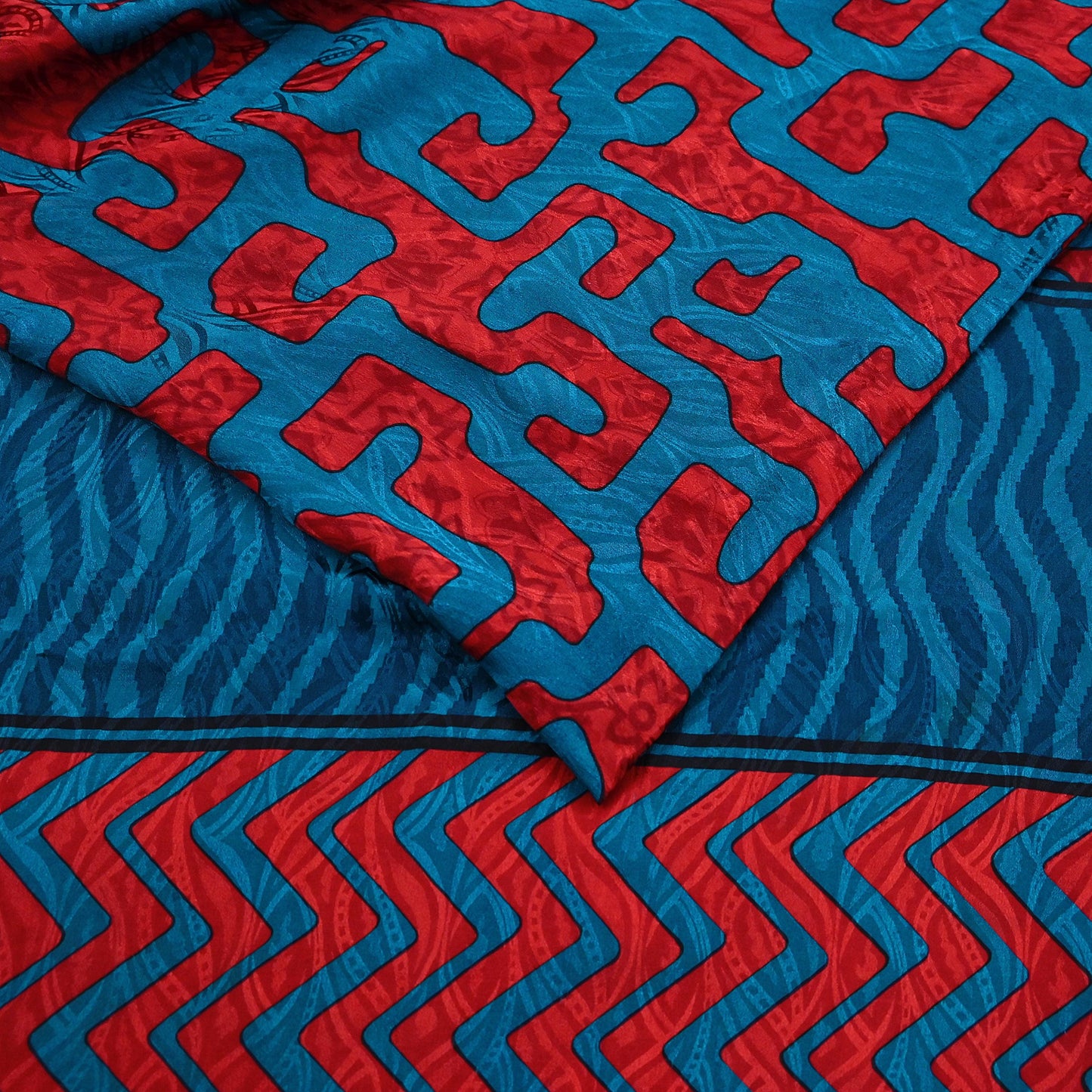 Indian Vintage Sari Green & maroon Pure Crepe Silk Printed Saree 5yard Sewing Ethnic Wrap Craft Fabric Dressmaking Crafting Upcycle Quilting