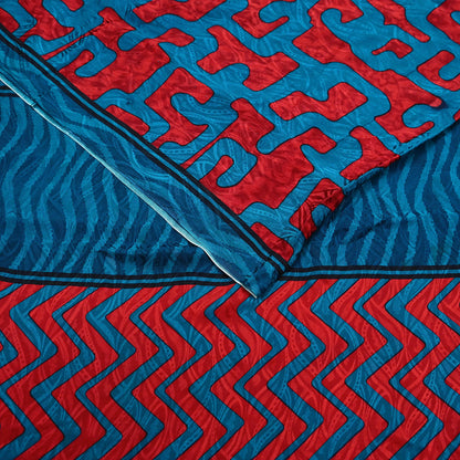 Indian Vintage Sari Green & maroon Pure Crepe Silk Printed Saree 5yard Sewing Ethnic Wrap Craft Fabric Dressmaking Crafting Upcycle Quilting