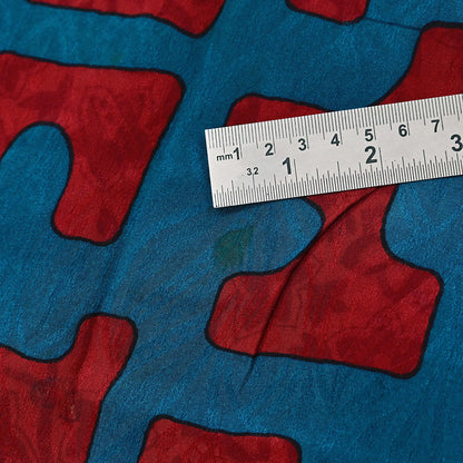 Indian Vintage Sari Green & maroon Pure Crepe Silk Printed Saree 5yard Sewing Ethnic Wrap Craft Fabric Dressmaking Crafting Upcycle Quilting