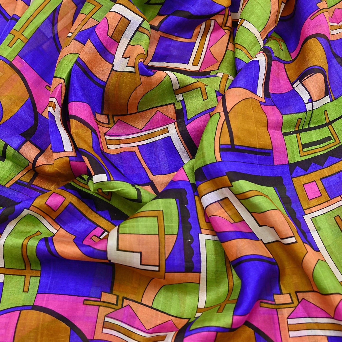 Indian Vintage Multi Saree 100% Pure Silk Printed Sari Craft Fabric 5yd Sewing Dress Making Soft Floral Crafting Quilting Upcycle